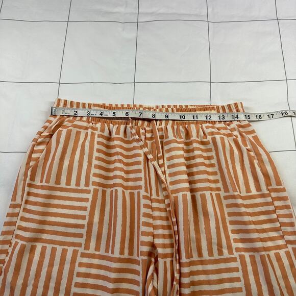 Grey Bandit Pants Womens Large Orange Striped Wide Leg Palazzo Resort Boho New - Picture 8 of 13